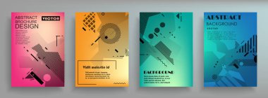 Renkli üçgen geometrik Broşür Broşürü Yıllık rapor şablonu tasarımı, kitap kapağı tasarımı