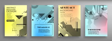 Renkli üçgen geometrik Broşür Broşürü Yıllık rapor şablonu tasarımı, kitap kapağı tasarımı