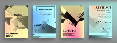 Renkli üçgen geometrik Broşür Broşürü Yıllık rapor şablonu tasarımı, kitap kapağı tasarımı