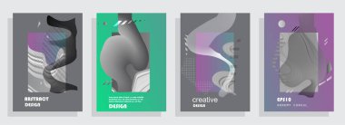 Renkli üçgen geometrik Broşür Broşürü Yıllık rapor şablonu tasarımı, kitap kapağı tasarımı