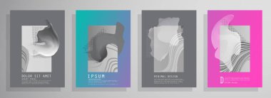 Renkli üçgen geometrik Broşür Broşürü Yıllık rapor şablonu tasarımı, kitap kapağı tasarımı