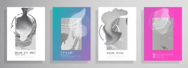 Renkli üçgen geometrik Broşür Broşürü Yıllık rapor şablonu tasarımı, kitap kapağı tasarımı