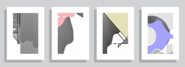 Renkli üçgen geometrik Broşür Broşürü Yıllık rapor şablonu tasarımı, kitap kapağı tasarımı