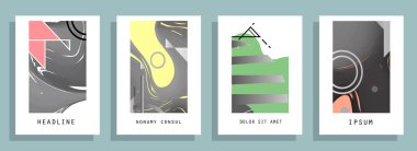 Renkli üçgen geometrik Broşür Broşürü Yıllık rapor şablonu tasarımı, kitap kapağı tasarımı