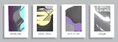 Renkli üçgen geometrik Broşür Broşürü Yıllık rapor şablonu tasarımı, kitap kapağı tasarımı