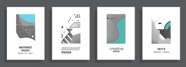 Renkli üçgen geometrik Broşür Broşürü Yıllık rapor şablonu tasarımı, kitap kapağı tasarımı