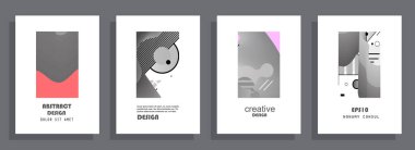 Renkli üçgen geometrik Broşür Broşürü Yıllık rapor şablonu tasarımı, kitap kapağı tasarımı