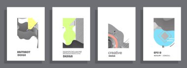 Renkli üçgen geometrik Broşür Broşürü Yıllık rapor şablonu tasarımı, kitap kapağı tasarımı