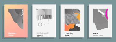 Renkli üçgen geometrik Broşür Broşürü Yıllık rapor şablonu tasarımı, kitap kapağı tasarımı