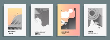 Renkli üçgen geometrik Broşür Broşürü Yıllık rapor şablonu tasarımı, kitap kapağı tasarımı