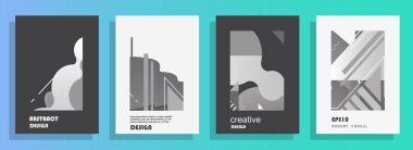 Renkli üçgen geometrik Broşür Broşürü Yıllık rapor şablonu tasarımı, kitap kapağı tasarımı