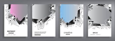 İş soyut vektör şablonu Broşür tasarımı, A4 