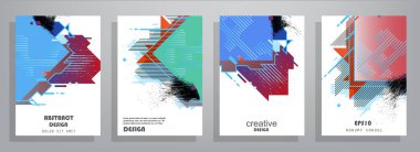 İş soyut vektör şablonu Broşür tasarımı, A4 