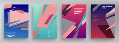 Broşür yaratıcı tasarım. Kapaklı, arka ve iç sayfalı çok amaçlı şablon. Moda minimalist düz geometrik tasarım. Dikey biçim a4.