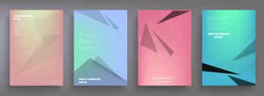 Broşür yaratıcı tasarım. Kapaklı, arka ve iç sayfalı çok amaçlı şablon. Moda minimalist düz geometrik tasarım. Dikey biçim a4.