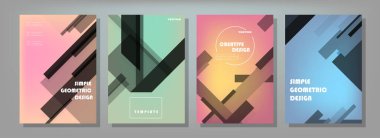 Broşür yaratıcı tasarım. Kapaklı, arka ve iç sayfalı çok amaçlı şablon. Moda minimalist düz geometrik tasarım. Dikey biçim a4.