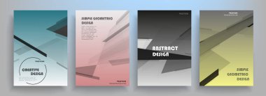 Broşür yaratıcı tasarım. Kapaklı, arka ve iç sayfalı çok amaçlı şablon. Moda minimalist düz geometrik tasarım. Dikey biçim a4.