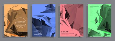 Broşür yaratıcı tasarım. Kapaklı, arka ve iç sayfalı çok amaçlı şablon. Moda minimalist düz geometrik tasarım. Dikey biçim a4.