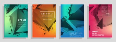Broşür yaratıcı tasarım. Kapaklı, arka ve iç sayfalı çok amaçlı şablon. Moda minimalist düz geometrik tasarım. Dikey biçim a4.