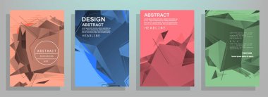 Broşür yaratıcı tasarım. Kapaklı, arka ve iç sayfalı çok amaçlı şablon. Moda minimalist düz geometrik tasarım. Dikey biçim a4.