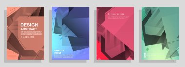 Broşür yaratıcı tasarım. Kapaklı, arka ve iç sayfalı çok amaçlı şablon. Moda minimalist düz geometrik tasarım. Dikey biçim a4.