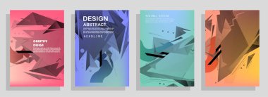 Broşür yaratıcı tasarım. Kapaklı, arka ve iç sayfalı çok amaçlı şablon. Moda minimalist düz geometrik tasarım. Dikey biçim a4.