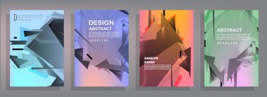 Broşür yaratıcı tasarım. Kapaklı, arka ve iç sayfalı çok amaçlı şablon. Moda minimalist düz geometrik tasarım. Dikey biçim a4.