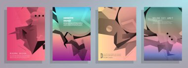 Broşür yaratıcı tasarım. Kapaklı, arka ve iç sayfalı çok amaçlı şablon. Moda minimalist düz geometrik tasarım. Dikey biçim a4.