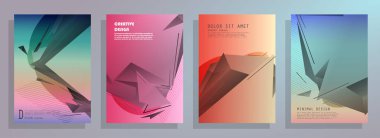 Broşür yaratıcı tasarım. Kapaklı, arka ve iç sayfalı çok amaçlı şablon. Moda minimalist düz geometrik tasarım. Dikey biçim a4.
