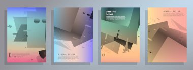 Broşür yaratıcı tasarım. Kapaklı, arka ve iç sayfalı çok amaçlı şablon. Moda minimalist düz geometrik tasarım. Dikey biçim a4.