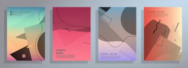Broşür yaratıcı tasarım. Kapaklı, arka ve iç sayfalı çok amaçlı şablon. Moda minimalist düz geometrik tasarım. Dikey biçim a4.