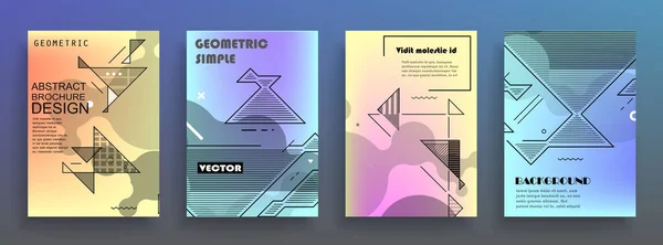 Барвистий Трикутник Геометричний Leaflet Brochure Flyer Year Report Template Design — стоковий вектор