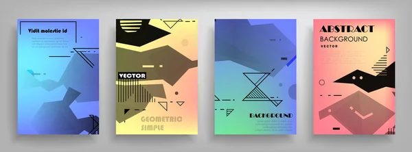 カラフルな三角形幾何学リーフレットパンフレットフライヤー年次レポートテンプレートデザイン ブックカバーレイアウトデザイン — ストックベクタ