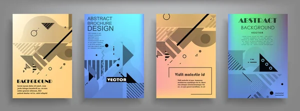 Buntes Geometrisches Dreieck Broschüre Flyer Jahresbericht Vorlage Design Buchumschlag Layout — Stockvektor