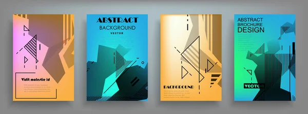 Renkli Üçgen Geometrik Broşür Broşürü Yıllık Rapor Şablonu Tasarımı Kitap — Stok Vektör