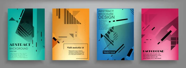 Renkli Üçgen Geometrik Broşür Broşürü Yıllık Rapor Şablonu Tasarımı Kitap — Stok Vektör