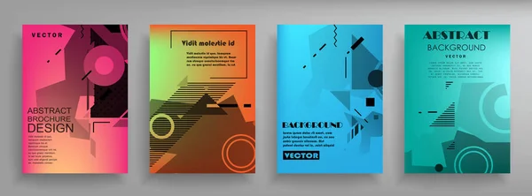 Volantino Geometrico Triangolo Colorato Brochure Flyer Design Del Modello Relazione — Vettoriale Stock