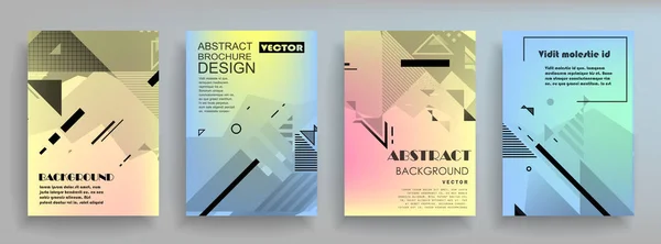Barevný Trojúhelník Geometrické Leták Brožura Leták Výroční Zpráva Šablony Design — Stockový vektor