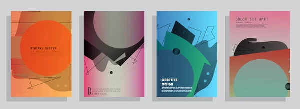 Brochure Design Creativo Modello Multiuso Con Copertina Retro Pagine Interne — Vettoriale Stock