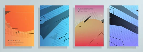 小册子创意设计 具有封面 背面和内页的多功能模板 时髦的简约平面几何设计 垂直格式A4 — 图库矢量图片