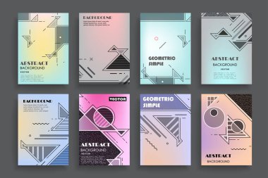 Broşür yaratıcı tasarım. Kapaklı, arka ve iç sayfalı çok amaçlı şablon. Moda minimalist düz geometrik tasarım. Dikey biçim a4.