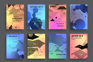 Broşür yaratıcı tasarım. Kapaklı, arka ve iç sayfalı çok amaçlı şablon. Moda minimalist düz geometrik tasarım. Dikey biçim a4.