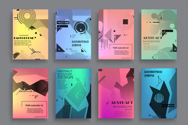 Broşür yaratıcı tasarım. Kapaklı, arka ve iç sayfalı çok amaçlı şablon. Moda minimalist düz geometrik tasarım. Dikey biçim a4.