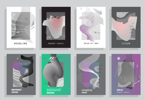 Broşür yaratıcı tasarım. Kapaklı, arka ve iç sayfalı çok amaçlı şablon. Moda minimalist düz geometrik tasarım. Dikey biçim a4.