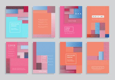  Sanatsal kapak tasarımını ayarla. Yaratıcı arkaplan renkleri. Moda fütürist tasarımı