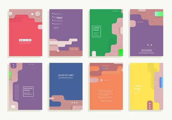  Sanatsal kapak tasarımını ayarla. Yaratıcı arkaplan renkleri. Moda fütürist tasarımı