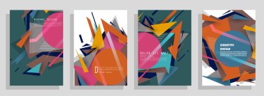 Sanat tasarımı kapsar. Yaratıcı arkaplan renkleri. Moda fütürist tasarımı