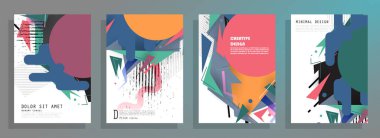 Sanat tasarımı kapsar. Yaratıcı arkaplan renkleri. Moda fütürist tasarımı