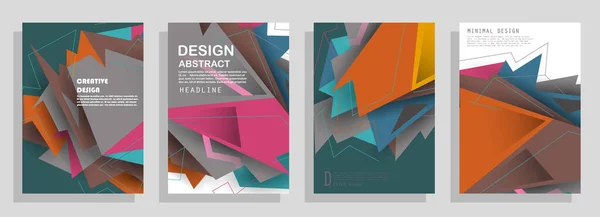 Artistieke Covers Ontwerp Creatieve Kleuren Achtergronden Trendy Futuristische Vormgeving — Stockvector