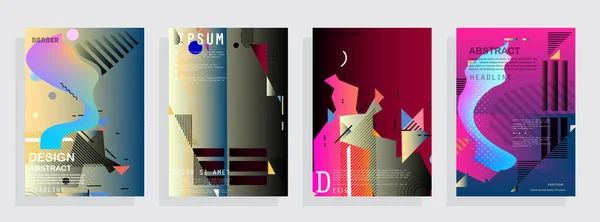 Artistieke Covers Ontwerp Creatieve Kleuren Achtergronden Trendy Futuristische Vormgeving — Stockvector